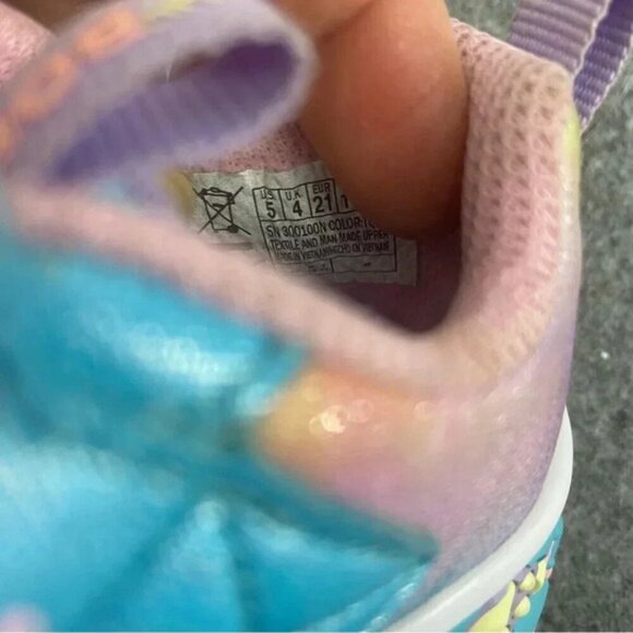 Skechers Girls Lil Bobs Pretty Paws Sneakers Running Light Up Shoes Toddler 5 - Picture 8 of 9